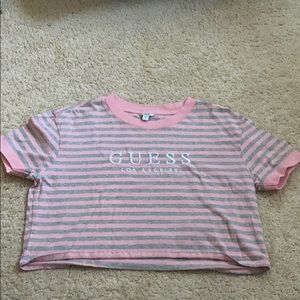 guess x UO cropped ringer stripe tee